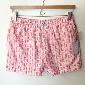 NWT Better Together Western Cowboy Boot Print Boxer Pajama Shorts - Pink - S